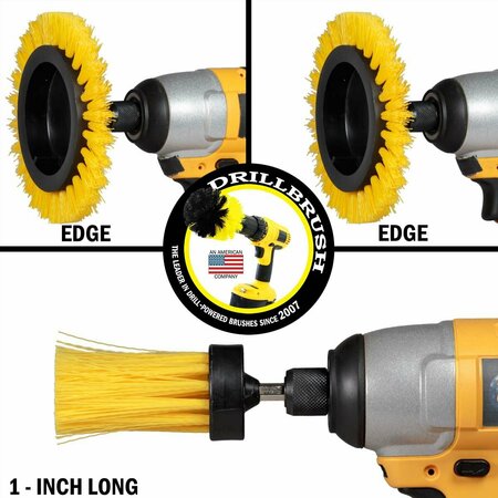 Drill Brush Power Scrubber By Useful Products 5 in W 5 in L Brush, Yellow Y-EES-1L-QC-DB